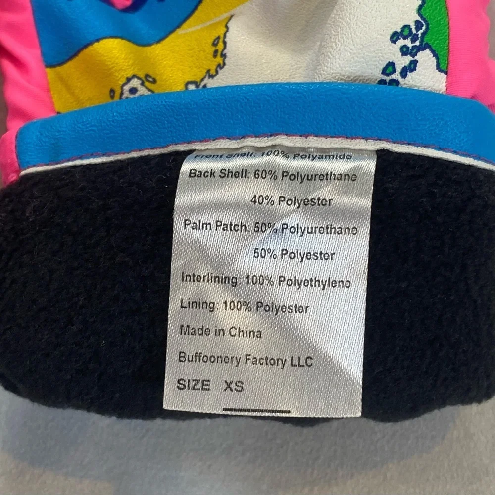 Freezy Freakies Vintage Unisex Adults Pink Printed Ski Gloves Size XS
